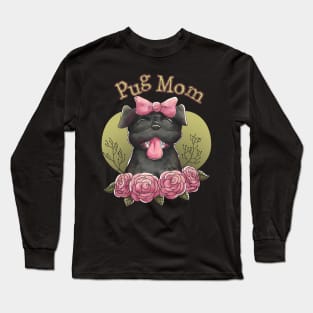 Pug mom women's dog gift Long Sleeve T-Shirt